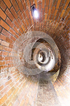 Old sewers in Polish city ÃÂodz. Brick construction